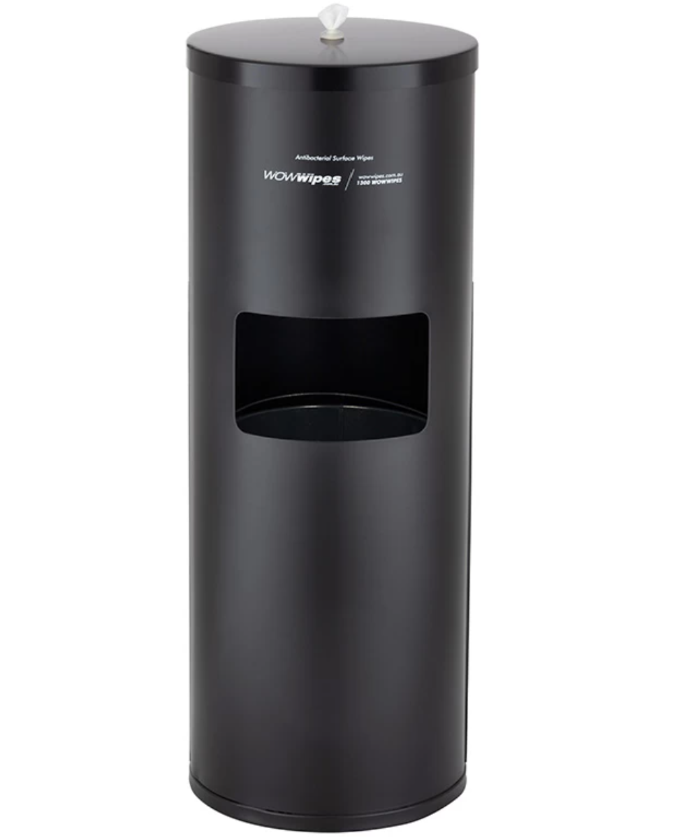 Wipes Floor Stand (Black) Inc Bin MPC DISPENSERS